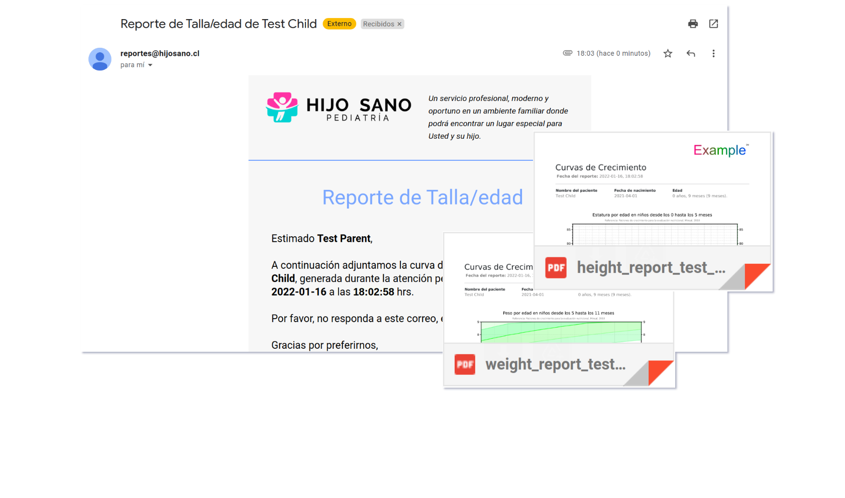 Envía mails a los padres